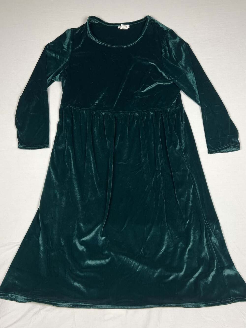 CW Classics Green Velvet Long Sleeve Dropped Waist Dress Size 2X